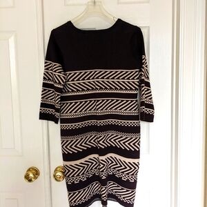 Black And Cream sweater dress By Pink Rose,XL. EUC